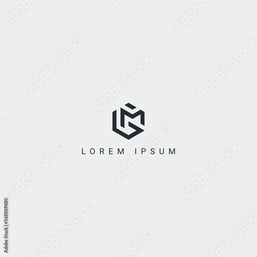 Awesome creative trendy letter GM MG initial based abstract icon logo.