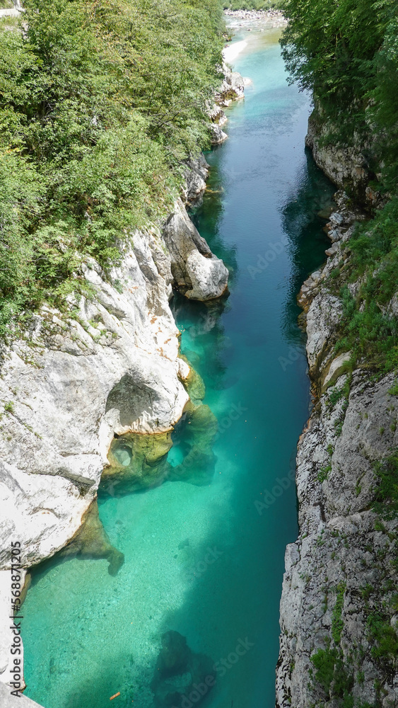 Soca bei Kobarid im Triglav Nationalpark in Slowenien Soca bei Kobarid im Triglav Nationalpark in Slowenien