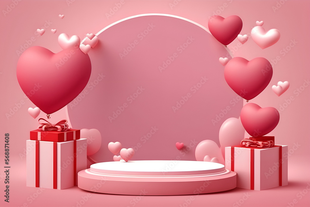 Morden 3D Valentine's Day Background
