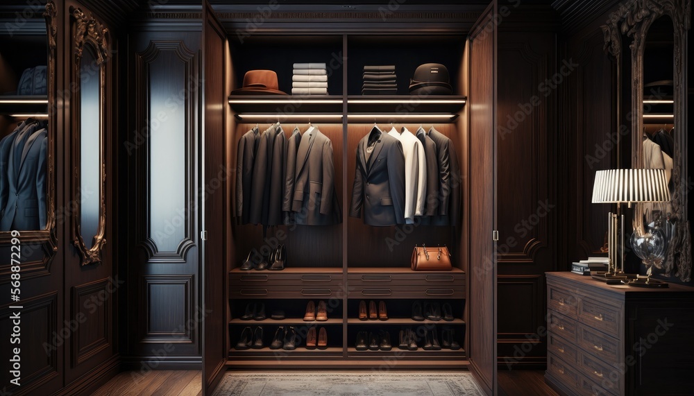 Luxury interior wardrobe for elegance clothes Luxury interior wardrobe for elegance clothes