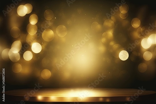 Gold bokeh awards glamour background ,made with Generative AI Fototapet
