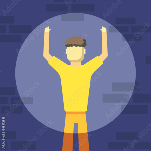 prisoner, bandit,criminal, arrested gangster surrendered to the police,prison break, robbery.vector simple graphics