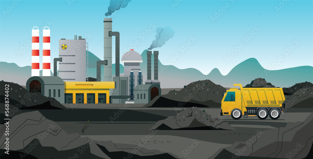 A truck driver for coal to be processed in an industrial plant.