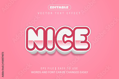3d Editable text effect style - Nice text