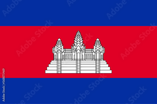 Cambodia flag wave isolated on png or transparent background photo