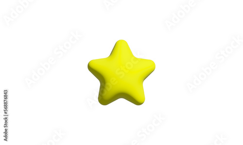 3d yellow star render vector illustration
