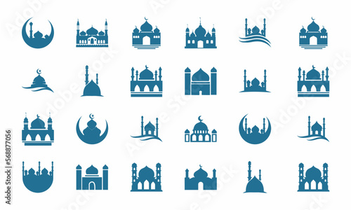 set of collection mosque vector