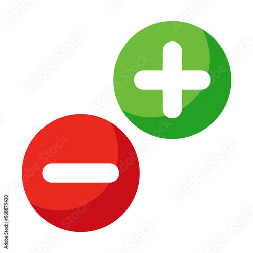 Negatively and positively charged particles vector illustration. Mathematics, Physics, science, education concept