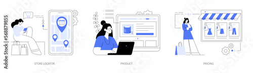 E-commerce website abstract concept vector illustrations.