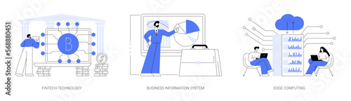 IT infrastructure and technology integration abstract concept vector illustrations.