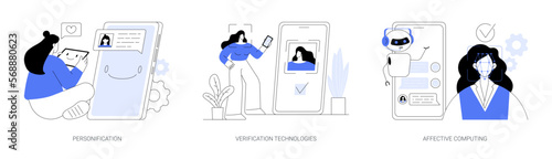 Data access and user experience abstract concept vector illustrations.