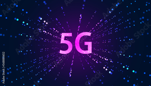 Abstract technology digital futuristic concept 5g wireless communication technology network connection high speed internet communication on a modern background