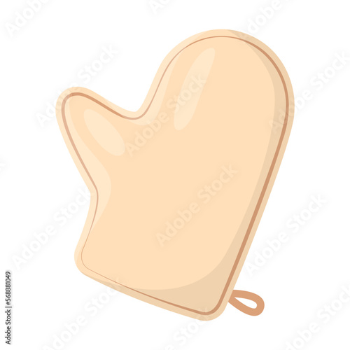 Sauna accessories, woolen mitten vector illustration. Cartoon drawing of Russian sauna or bathhouse element isolated on white background. Spa, relaxation concept