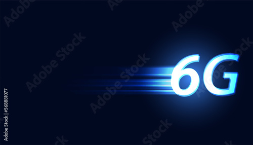 Abstract technology circle digital futuristic concept 6g sixth generation wireless communication technology network connection high speed internet communication on a modern background