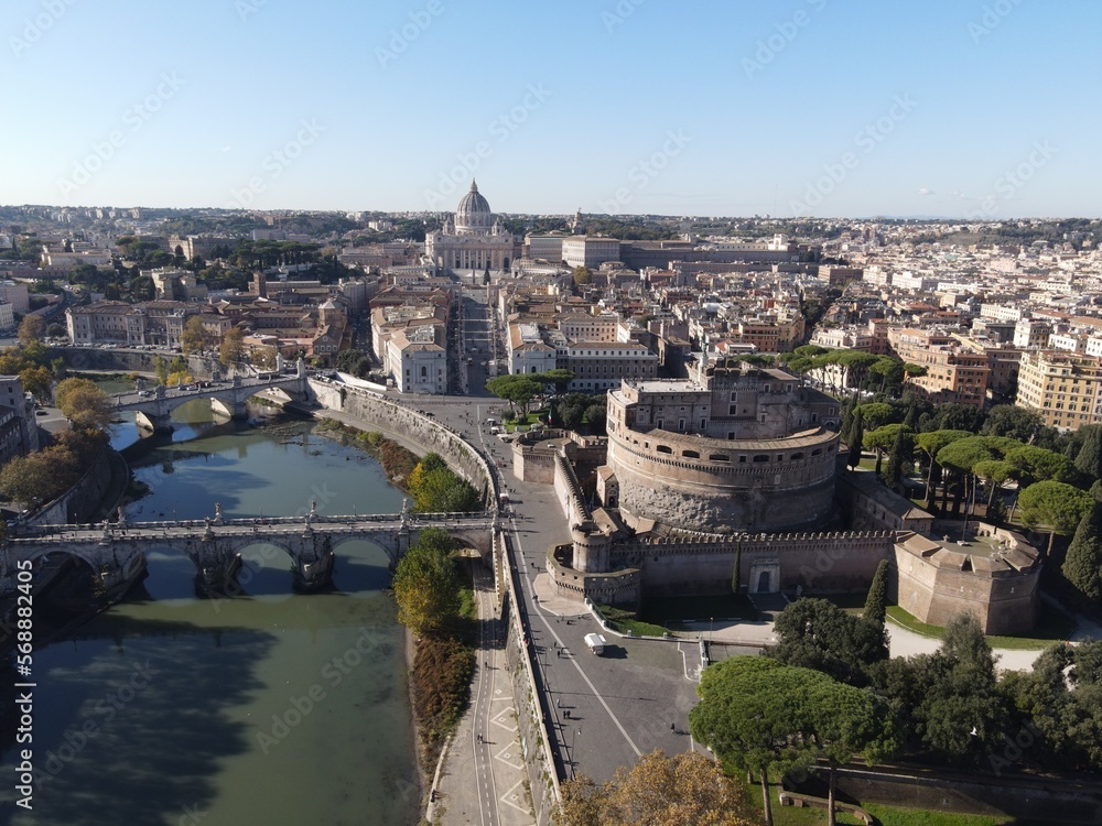 The Vatican Holysee and Castle of the arch angel in Rome, Italy