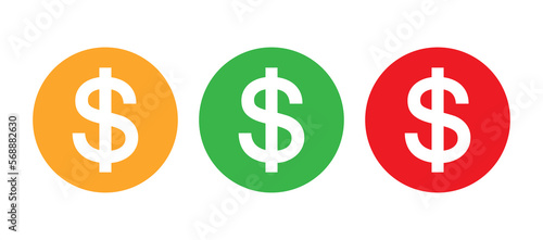 dollar symbol buy sell icon set. dollar money cash vector.