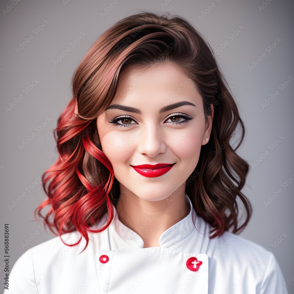 cooking, culinary and people concept - happy smiling female chef in restaurant kitchen background cooking, culinary and people concept - happy smiling female chef in restaurant kitchen background
