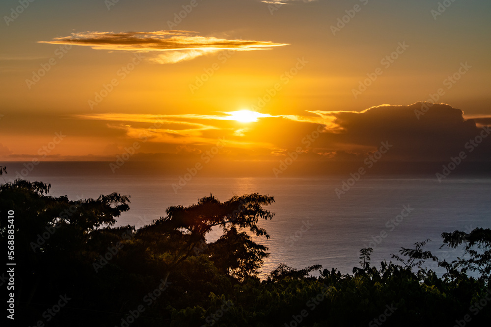 Golden Hawaiin Sunsets Over the Pacific Ocean