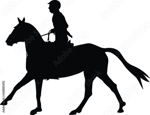 show jumping dressage woman on horse black silhouette