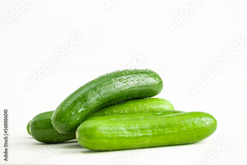 cucumbers on a white background