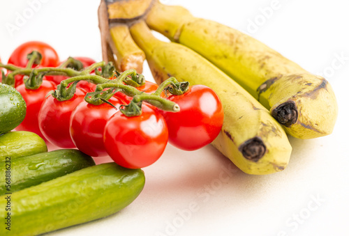 fresh vegetables on a white background