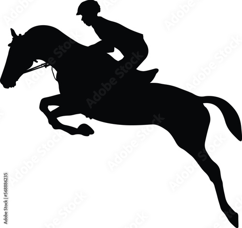 equestrianism horse and rider jump black silhouette