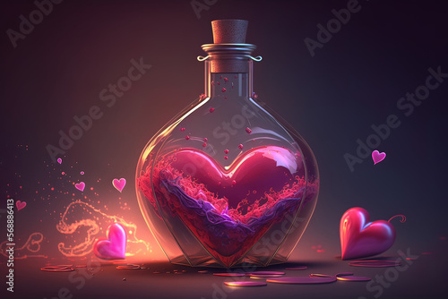 Love Potion in a Bottle, Valentine's Day, Generative AI
