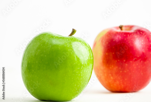 red and green apples isolated