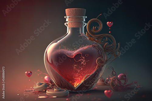 Love Potion in a Bottle, Valentine's Day, Generative AI