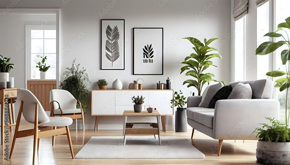 View of Simple and Sweet: A Minimalist living Room Design. A neutral color ...