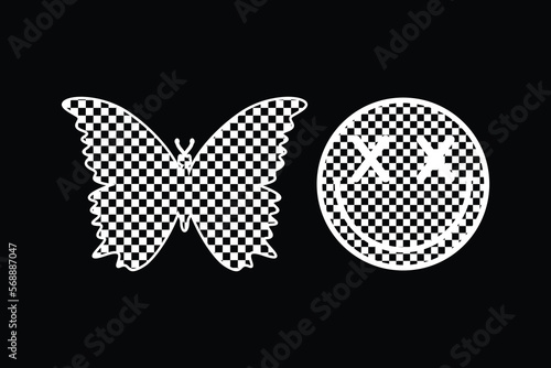 streetwear  element checkerboard design inspiration templates