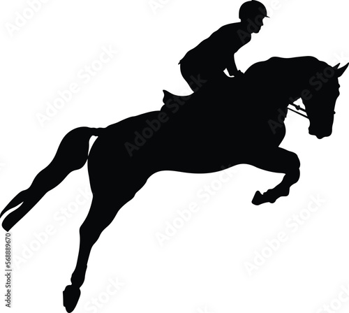 Slika na platnu equestrian sport man rider horse jumping competition