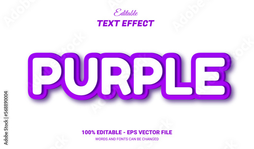 3d cute purple editable text effect