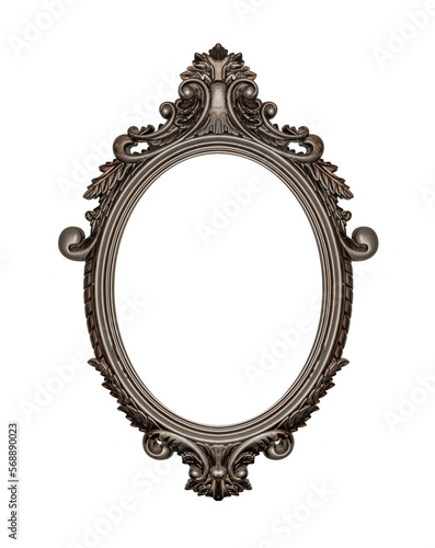 Obraz na płótnie Vintage round picture frame isolated on white background. w salonie