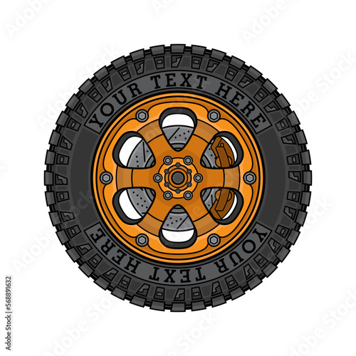 off road rim vector logo