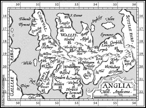 Ancient map of England
