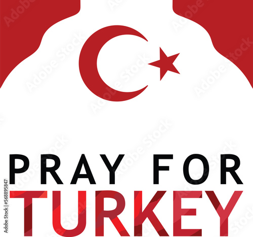 Pray for Turkey. 7.8 magnitude earthquake hit Turkey and Syria. Awareness poster for social media.