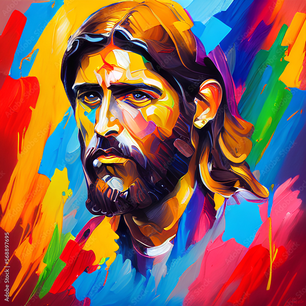 Colorful illustration of a religious man