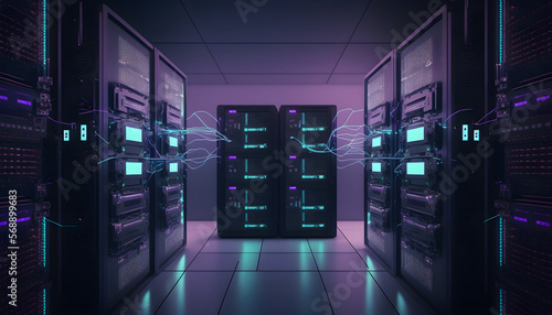 servers in the network, server network digital illustration