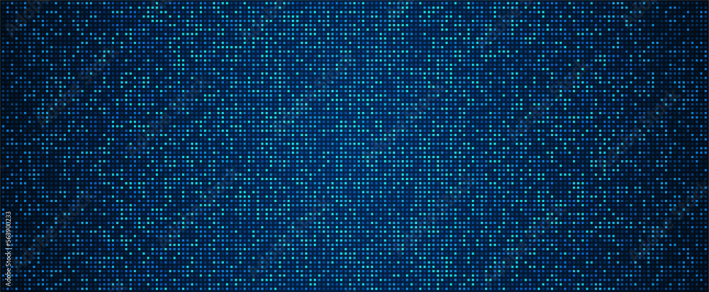 Fototapeta premium Digital technology background. Digital data dots blue pattern pixel background