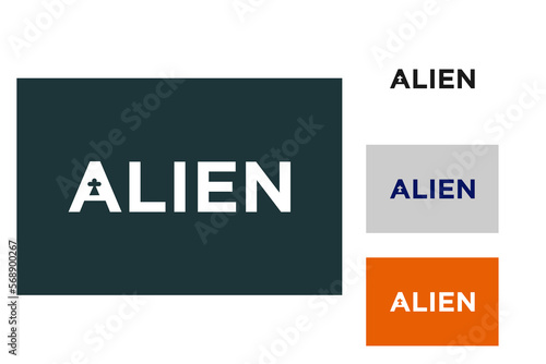 the alien logo in the shape of the head makes this logo modern, elegant, unique, simple.