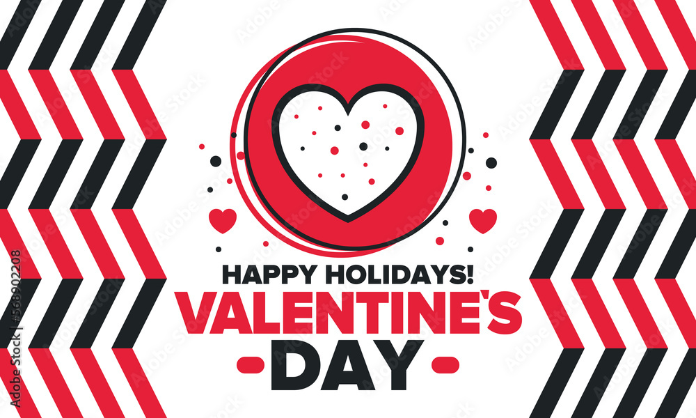Happy Valentine`s Day. Celebrate annual in February 14. Romantic holiday for couple lovers. Valentines card with heart shape. Red and pink party design. Poster, card, banner and background. Vector Happy Valentine`s Day. Celebrate annual in February 14. Romantic holiday for couple lovers. Valentines card with heart shape. Red and pink party design. Poster, card, banner and background. Vector