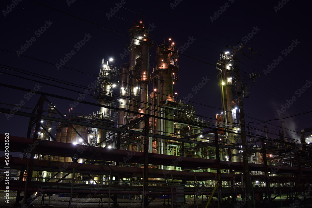 川崎市浮島町 石油プラント付近の夜景