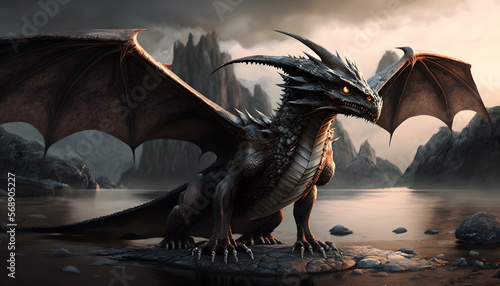 dragon 3d rendering