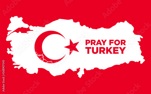 Banner to support and show solidarity with the Turkish people for the earthquake. Pray for Turkey.