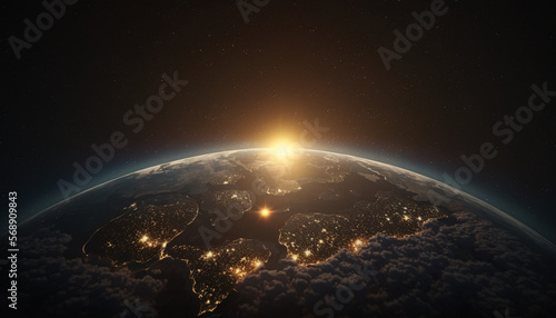  sunrise over the moon view from space