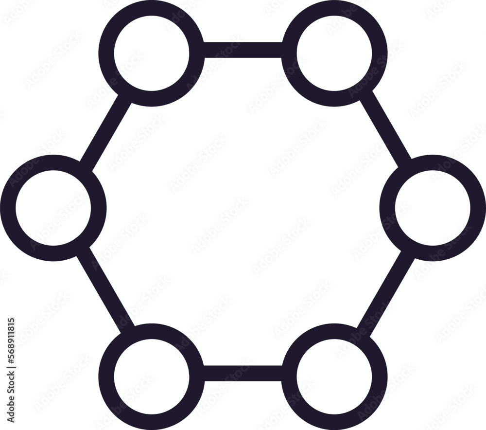 Atom line icon on white background Atom line icon on white background