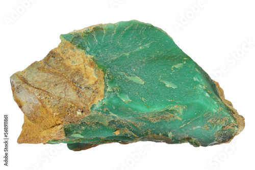 variscite from Palazuelo de las Cuevas, Zamora, Spain isolated on white background