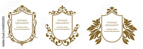 set of graphic materials, oriental patterns, arabesque patterns, antiques, decorative borders and vintage frames.