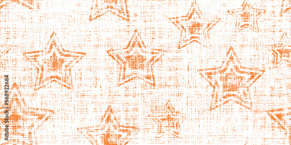 Fototapeta premium Seamless boho pattern with stars on linen background for tarot, astrology. Magic cosmic sky, abstract esoteric ornament. Vector illustration.
